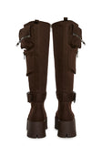 Obsidian Pocket Combat Boots - Brown