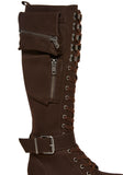 Obsidian Pocket Combat Boots - Brown