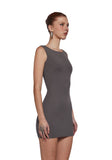 Chic Angles Mini Dress - Gray