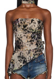 Floral Moods Tube Top And Scarf Set