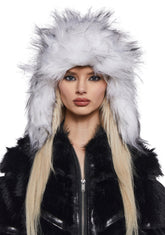Aura Faux Fur Trapper Hat - White