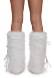 Frost Flirt Bow-Tied Faux Fur Warmers