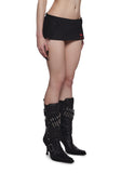 Born To Ride Pleated Ultra Mini Skirt - Black