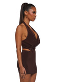 Chart Topper Skirt Set - Brown