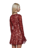 Mary Jane Lace Dress - Red