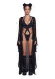 Sparkled Myths Hooded Duster - Black