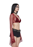 Cryptic Glamour Fishnet Shrug - Red