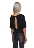 Charm Behavior Wrap Top - Black