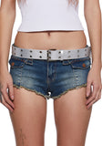 Vibing Sounds Faux Fur Belt - Silver