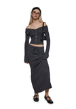 Deep Thoughts Cable Knit Maxi Skirt
