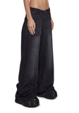Sinful Attitude Wide Leg Jeans - Black Glitter