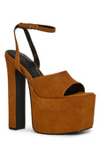 Devour Suede Platform Heels - Carmel