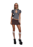 No Apologies Pleated Skort - Brown