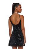 Over The Moon Sequin Dress - Black