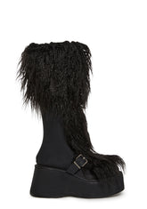 For Good Faux Fur Boots - Black