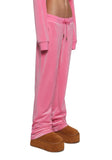 OG Big Bling Velour Track Pants - Pink