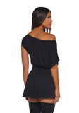 Crush Damage Off The Shoulder Dress - Black