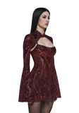 Druid’s Sister Mini Dress And Shrug Set - Wine