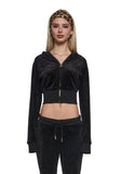 Embossed Velour Corset Hoodie