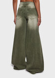 Sinful Attitude Wide Leg Jeans - Green
