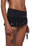 Ego Belt With Pleated Skirt Panel - Black