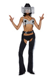 Giddy Up Rhinestone Cowgirl Costume - Black