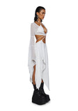 Echo Asymmetrical Mesh Wrap Dress