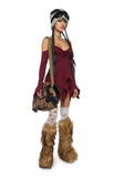 F is For Fairies Handkerchief Dress - Burgundy