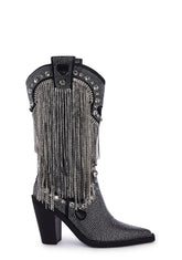 Present Perfect Cowboy Boots - Silver