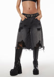 Streetwise Maven Denim Shorts - Black