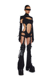 Digital Lands Bodysuit And Leg Warmers Set - Black