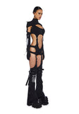 Digital Lands Bodysuit And Leg Warmers Set - Black