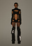 Digital Lands Bodysuit And Leg Warmers Set - Black