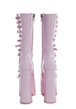 Hardcore Dazzle Platform Boots - Pink