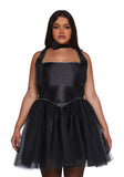 Polished Pirouette Corset Dress - Black
