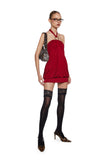Y2K Bubble Mini Dress - Red