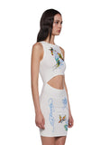 Butterfly Cut Out Ribbed Dress
