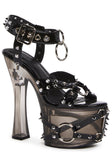 Twisted Darkness Platform Heels - Black
