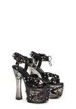 Twisted Darkness Platform Heels - Black