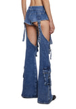 Natasha Belt Flare Jeans