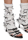 Paris Dreams Leg Warmer Heels - White
