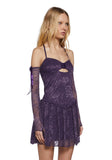 Chic Glamour Lace Dress And Gloves Set