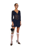 Letters Never Sent Mini Dress - Dark Blue