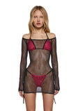 Glitter Spectacle Dress And Bikini Set