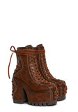 Woodland Lucid Dream Corset Boots - Brown