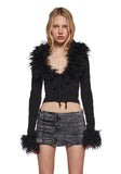 Covet Cable Knit Cardigan - Black