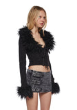 Covet Cable Knit Cardigan - Black