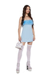 Flirty N' Thriving Marabou Dress - Light Blue