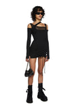 Drop A Name Long Sleeve Mini Dress
