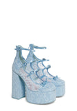 Smiling Melody Platform Heels - Light Blue